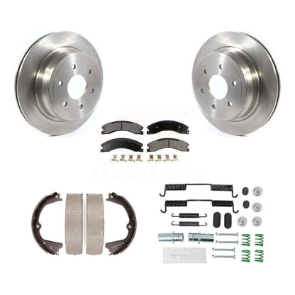 Rotors à disque arrière plaquettes semi-métalliques chaussures de frein de stationnement et Kit de matériel pour
