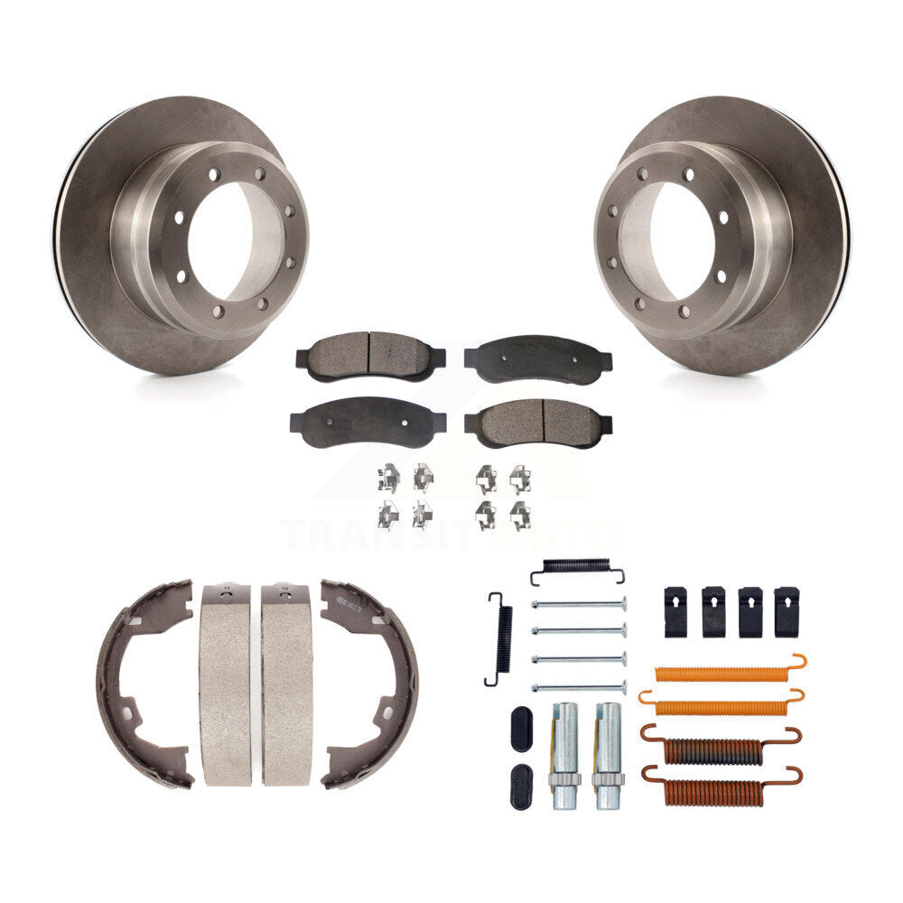 Rotors à disque arrière plaquettes semi-métalliques chaussures de frein de stationnement et Kit de matériel pour