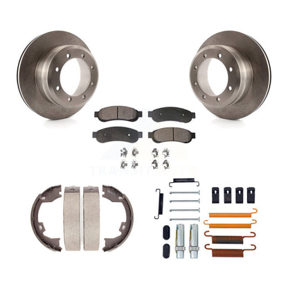 Rotors à disque arrière plaquettes semi-métalliques chaussures de frein de stationnement et Kit de matériel pour