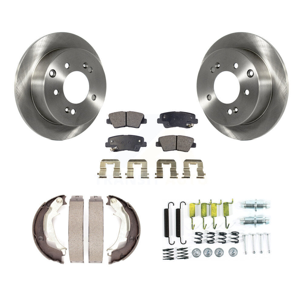 Rotors à disque arrière, patins semi-métalliques, chaussures de stationnement et Kit de quincaillerie pour Kia Soul