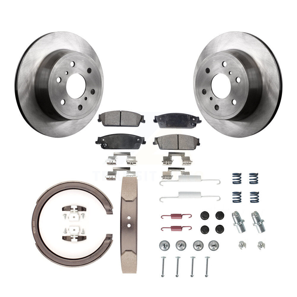 Rotors à disque arrière, patins semi-métalliques, chaussures de stationnement et Kit de quincaillerie pour GMC Sierra