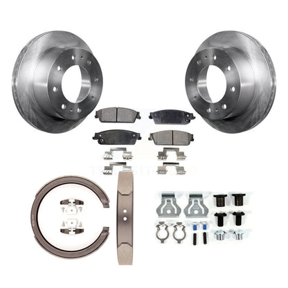 Rotors à disque arrière plaquettes semi-métalliques chaussures de frein de stationnement et Kit de matériel pour