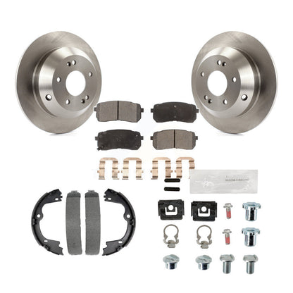 Rotors à disque arrière, plaquettes semi-métalliques, chaussures de stationnement et Kit de matériel pour Kia Sedona