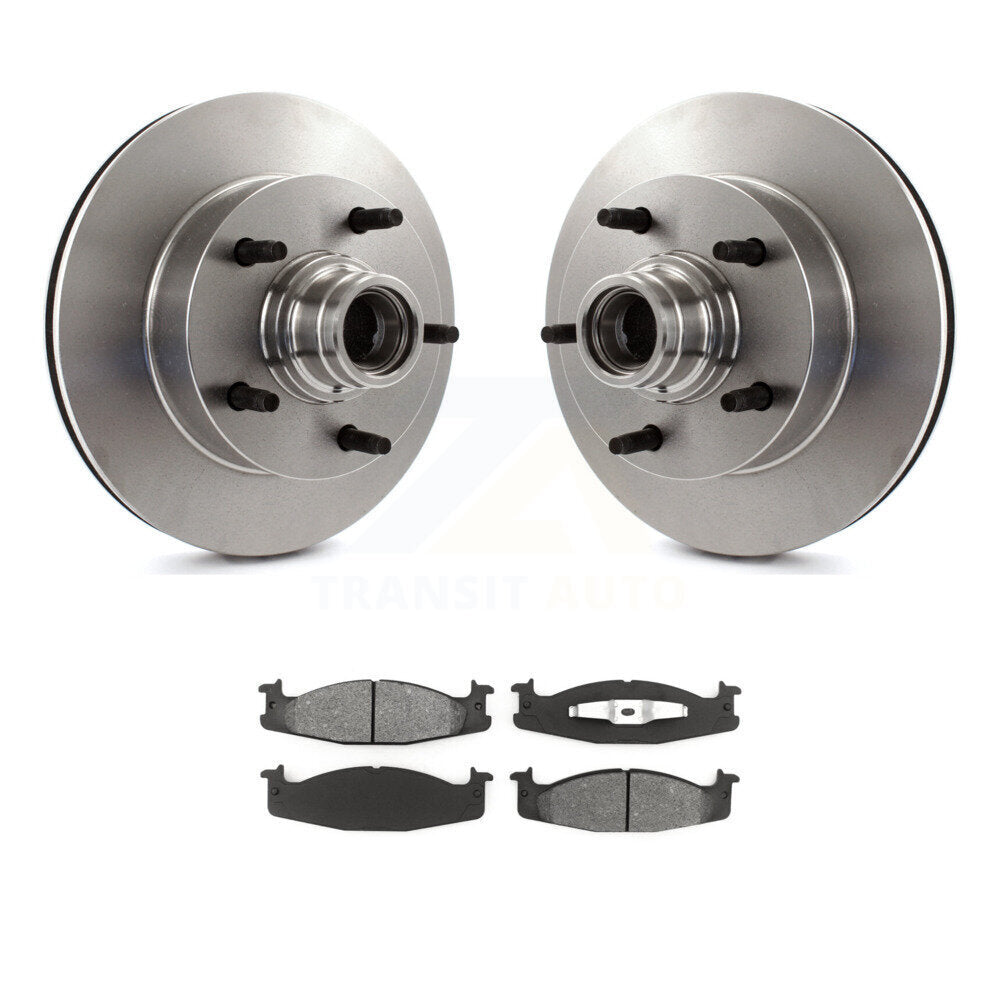 Kit de plaquettes semi-métalliques de moyeu de rotors de frein à disque avant pour Ford F-150 E-150 Econolin