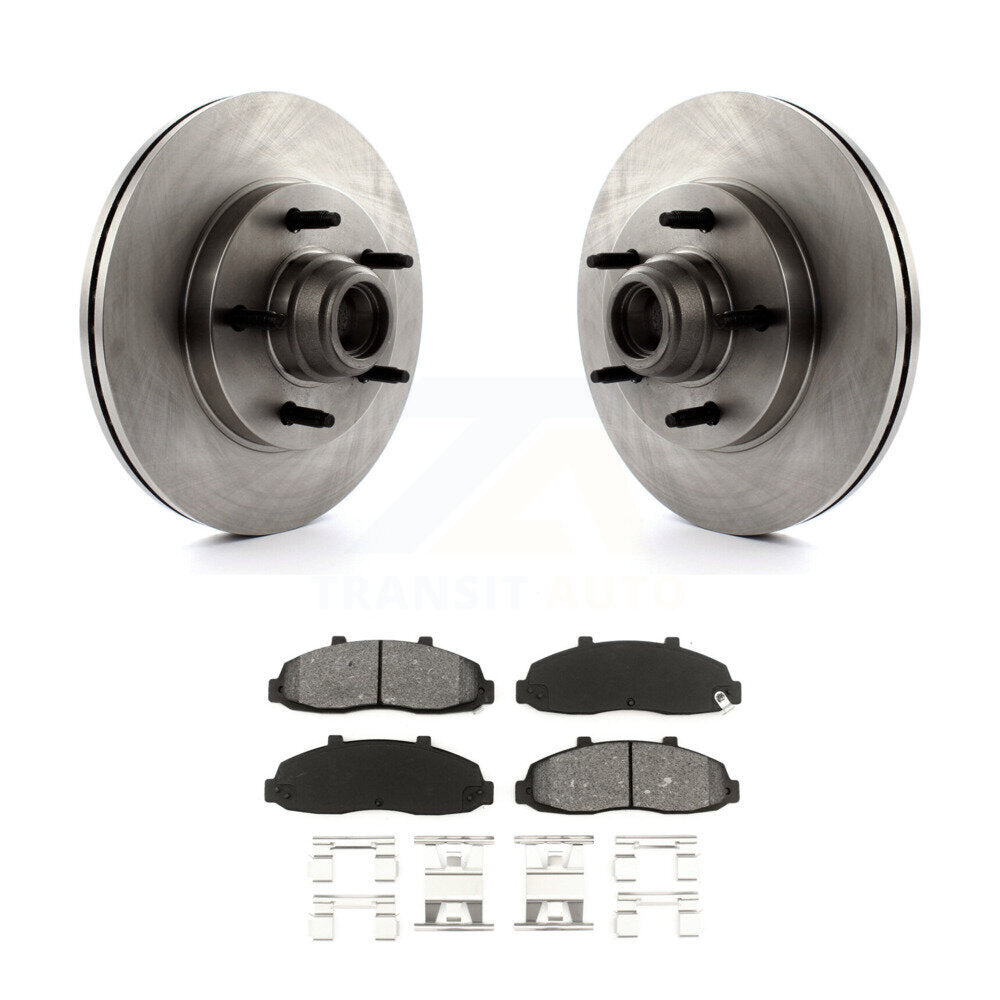 Ensemble de moyeu de rotors de frein à disque avant et kit de plaquettes semi-métalliques pour Ford F-150