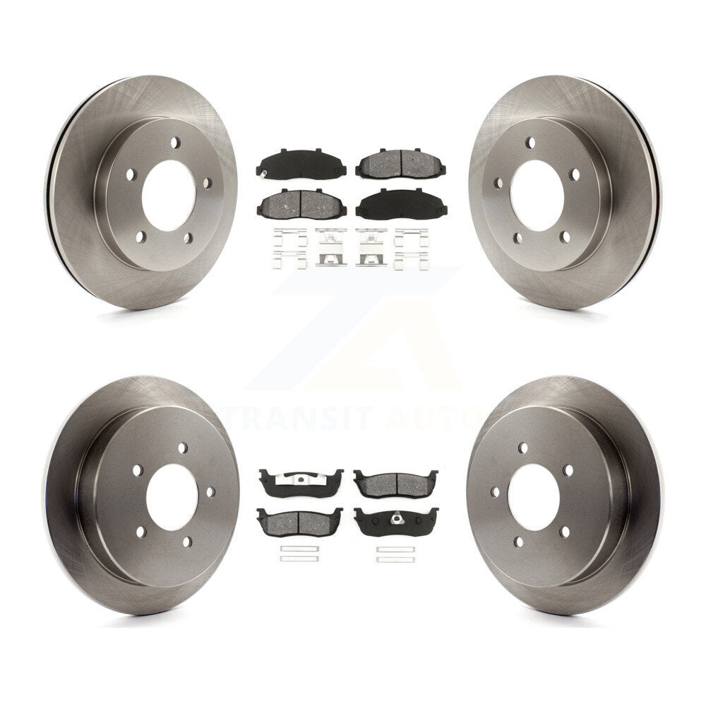 Kit de disques de frein à disque avant et arrière et plaquettes semi-métalliques pour Ford F-150 4WD