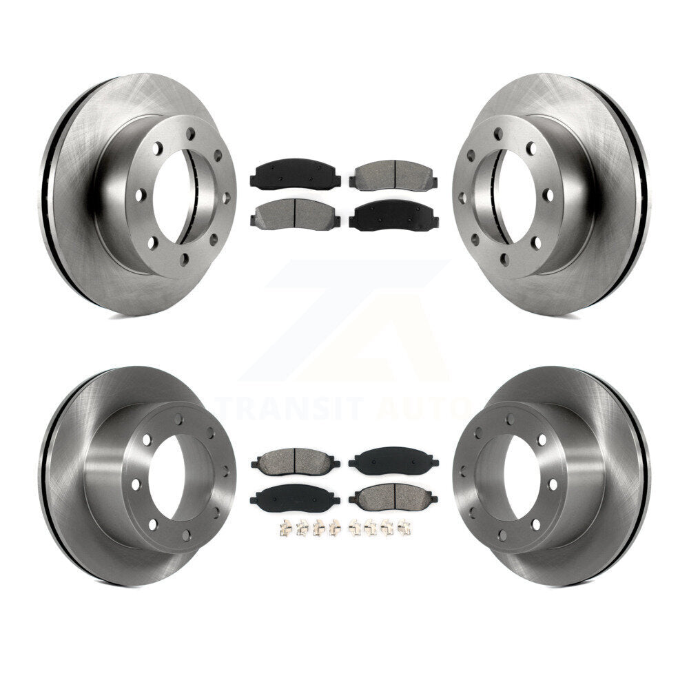 Kit de rotor de frein avant et arrière et plaquettes semi-métalliques pour Ford F-350 Super Duty F-25