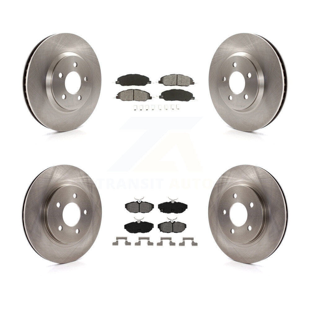 Kit de rotors de frein à disque avant et arrière et plaquettes semi-métalliques pour Ford Mustang
