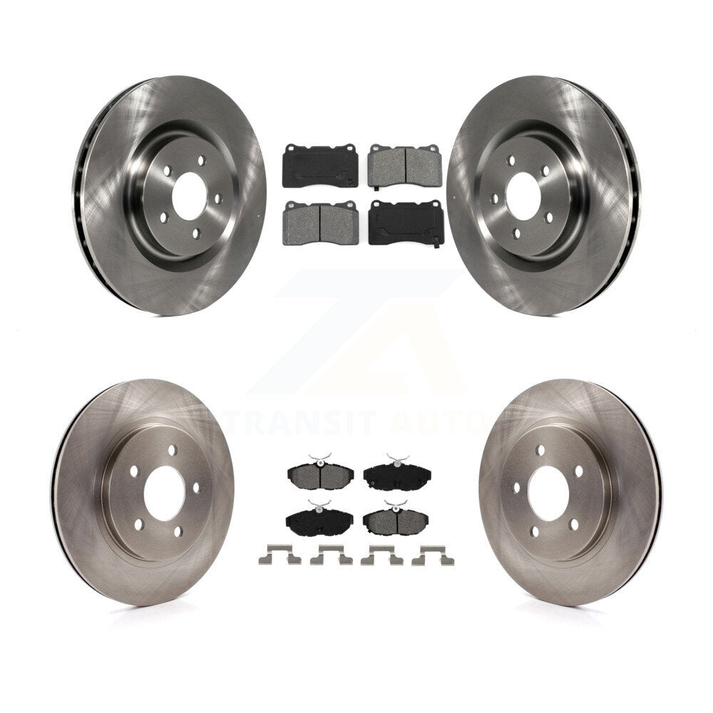 Kit de rotors de frein à disque avant et arrière et plaquettes semi-métalliques pour Ford Mustang