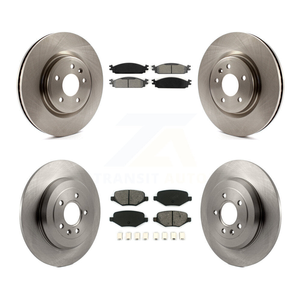 Rotors de frein à disque avant et arrière et kit de plaquettes semi-métalliques pour Lincoln MK 2009-2010