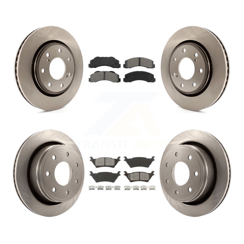 Kit de rotors de frein avant et arrière et plaquettes semi-métalliques pour Ford F-150 avec roue à 7 écrous