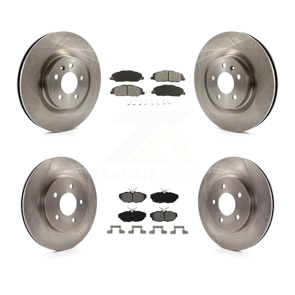 Kit de rotors de frein à disque avant et arrière et plaquettes semi-métalliques pour Ford Mustang