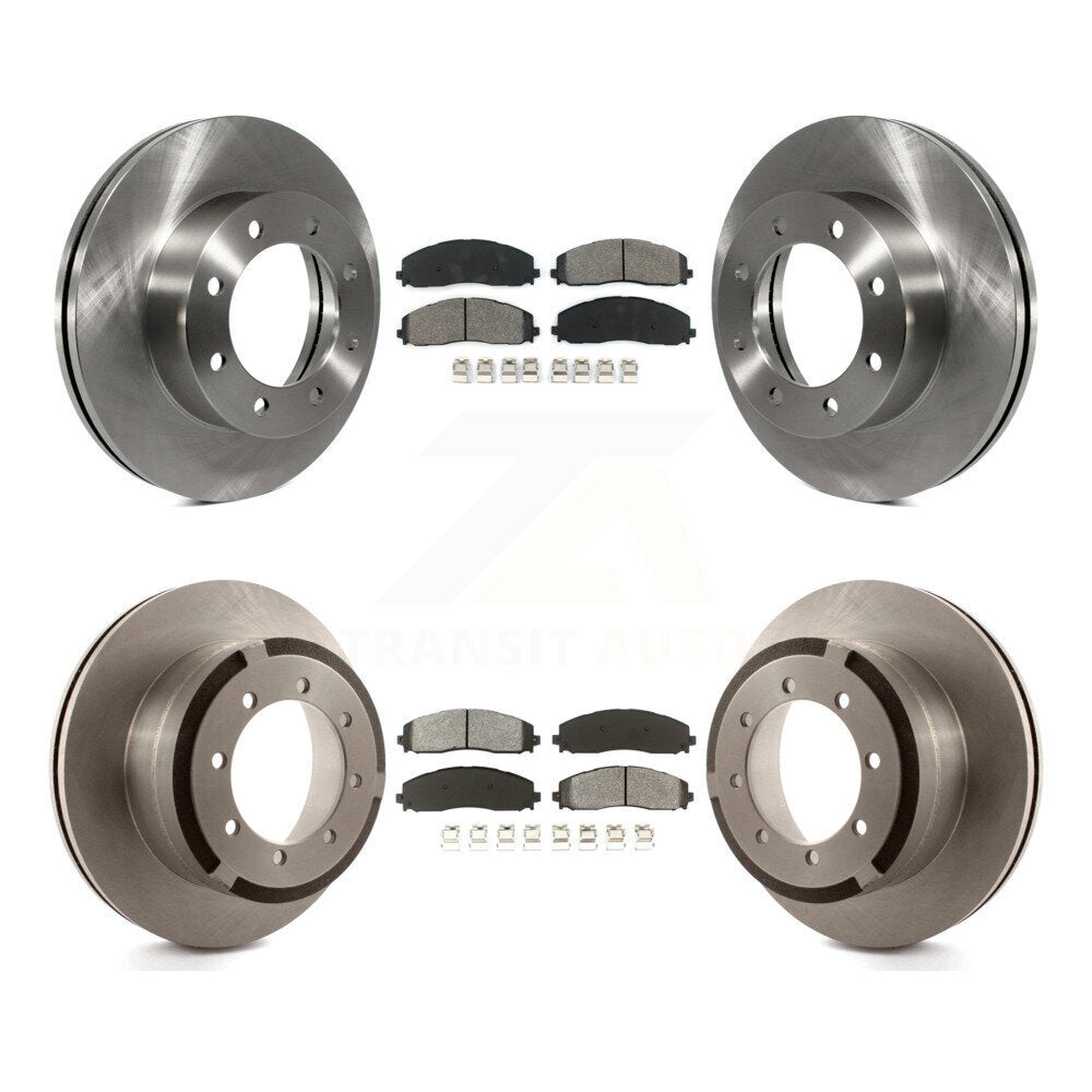 Kit de rotor de frein avant et arrière et plaquettes semi-métalliques pour Ford F-350 Super Duty F-25