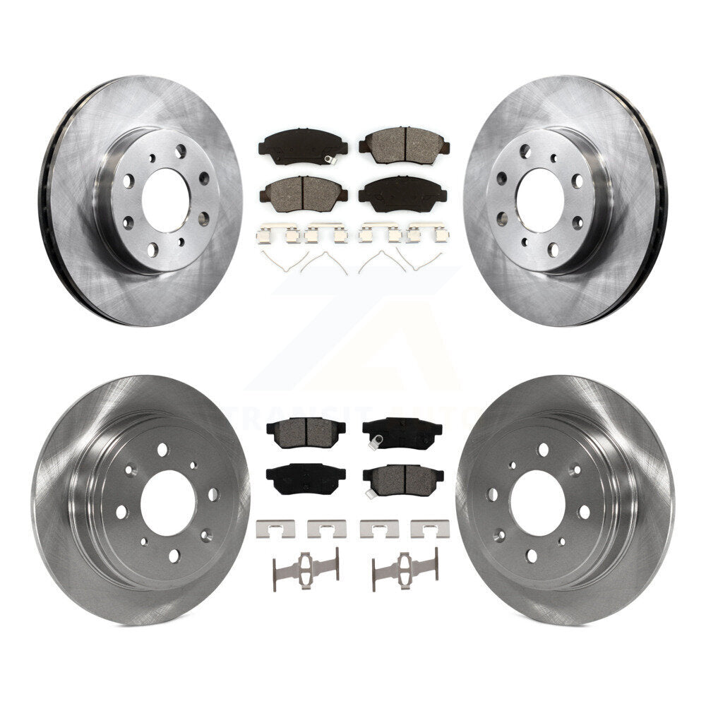 Kit de rotors de frein à disque avant et arrière et plaquettes semi-métalliques pour Honda Civic