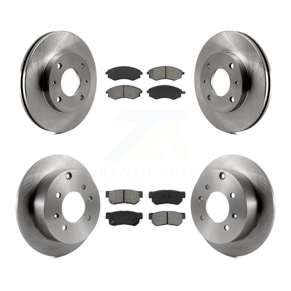 Kit de rotors de frein à disque avant et arrière et plaquettes semi-métalliques pour Hyundai Sonata