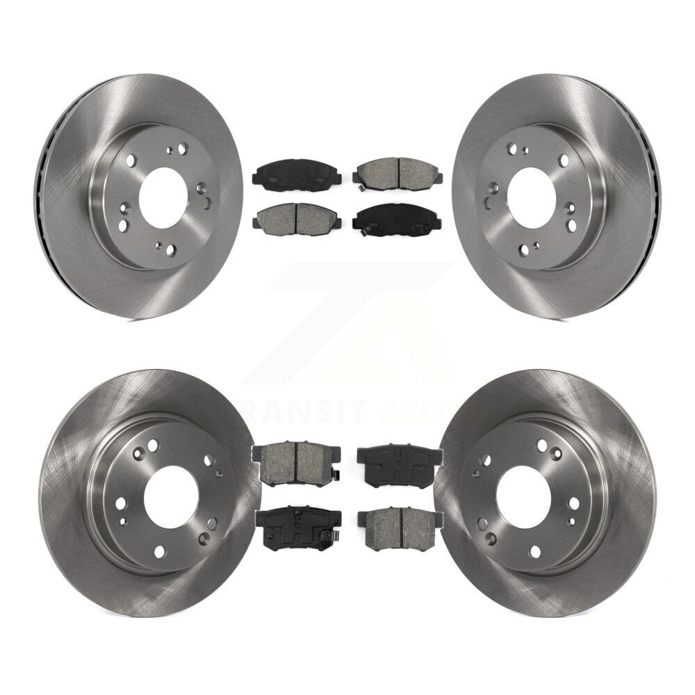 Kit de rotors de frein à disque avant et arrière et plaquettes semi-métalliques pour Honda Civic