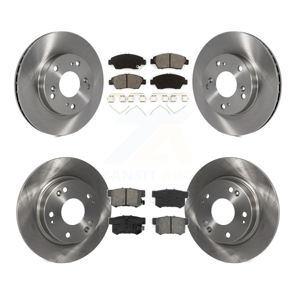 Kit de rotors de frein à disque avant et arrière et plaquettes semi-métalliques pour Honda Civic