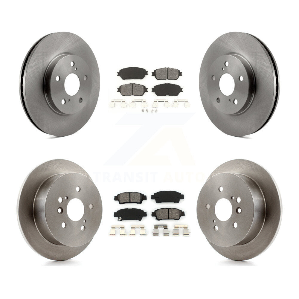 Rotors de frein à disque avant et arrière et kit de plaquettes semi-métalliques pour Toyota Sienn 2004-2010