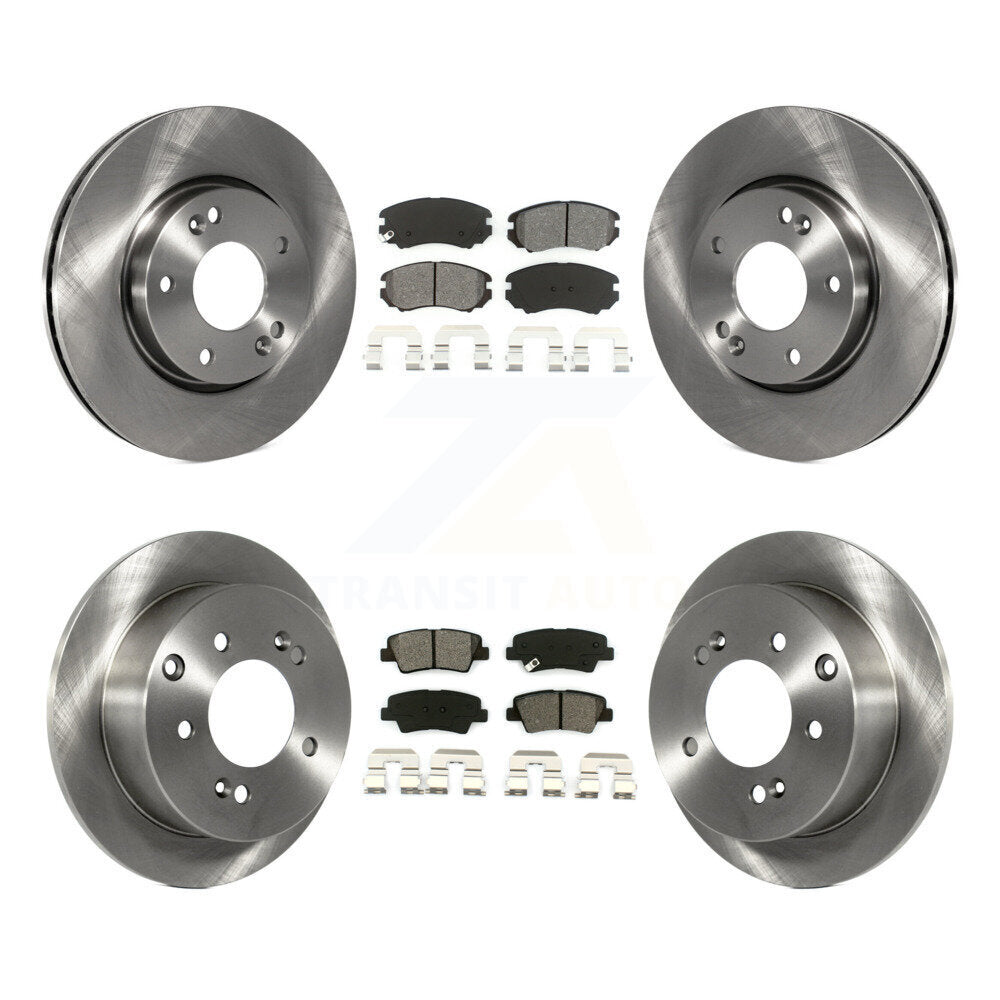 Kit de rotors de frein à disque avant et arrière et plaquettes semi-métalliques pour Kia Soul 2012-2013