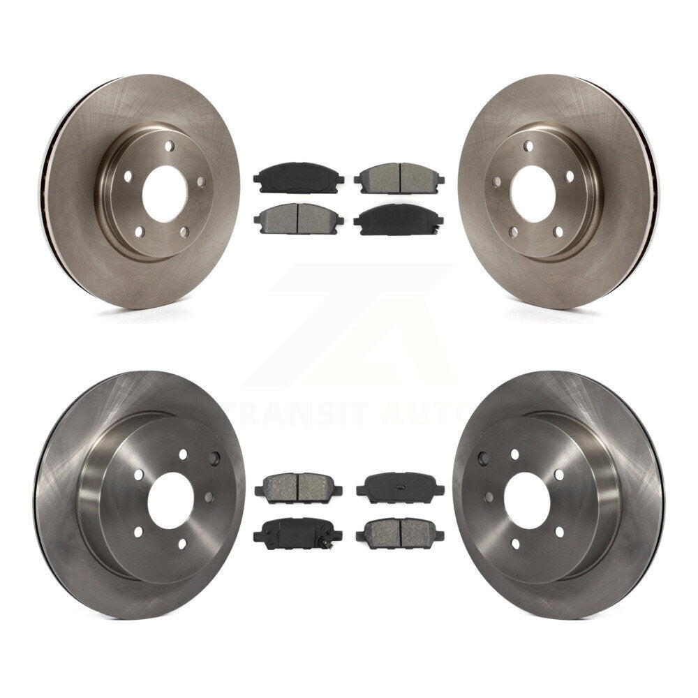 Kit de rotor de frein à disque avant et arrière et plaquettes semi-métalliques pour Nissan Ques 2004-2009