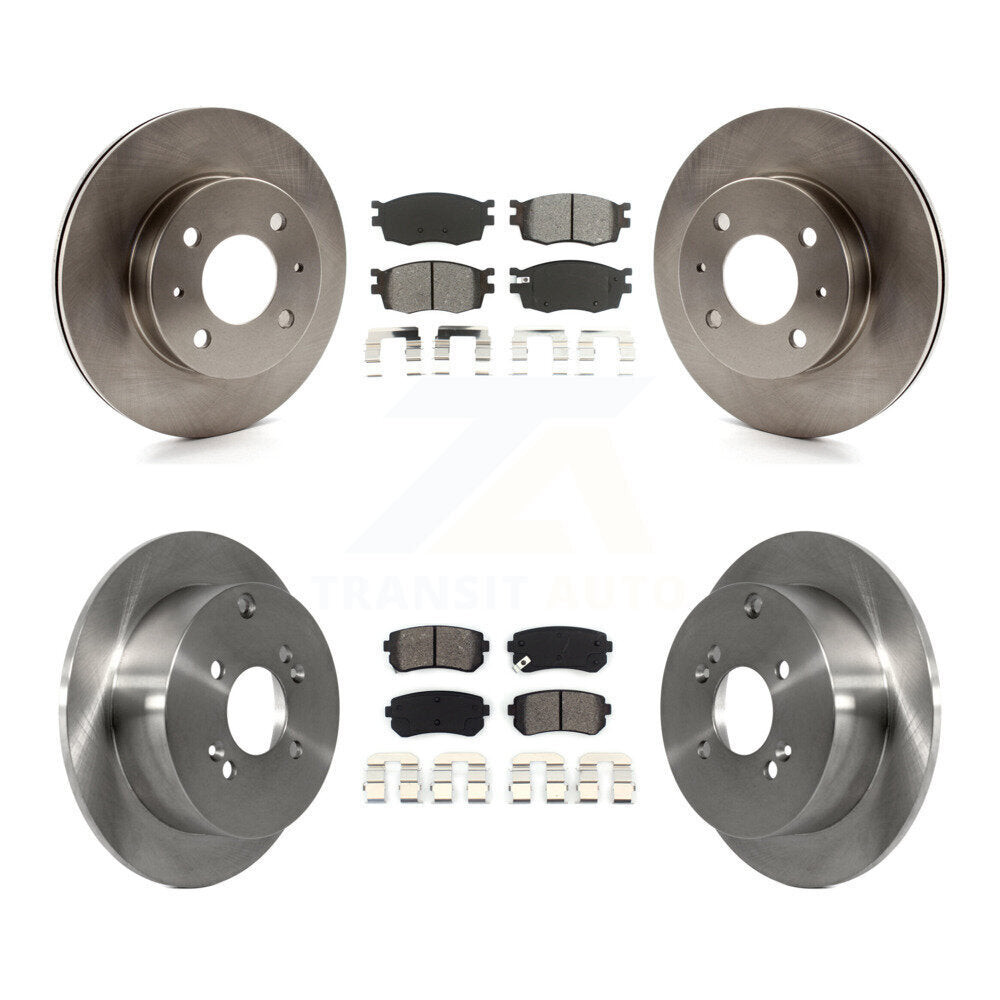 Kit de rotor de frein avant et arrière et plaquettes semi-métalliques pour Hyundai Accent Hatchbac 2006