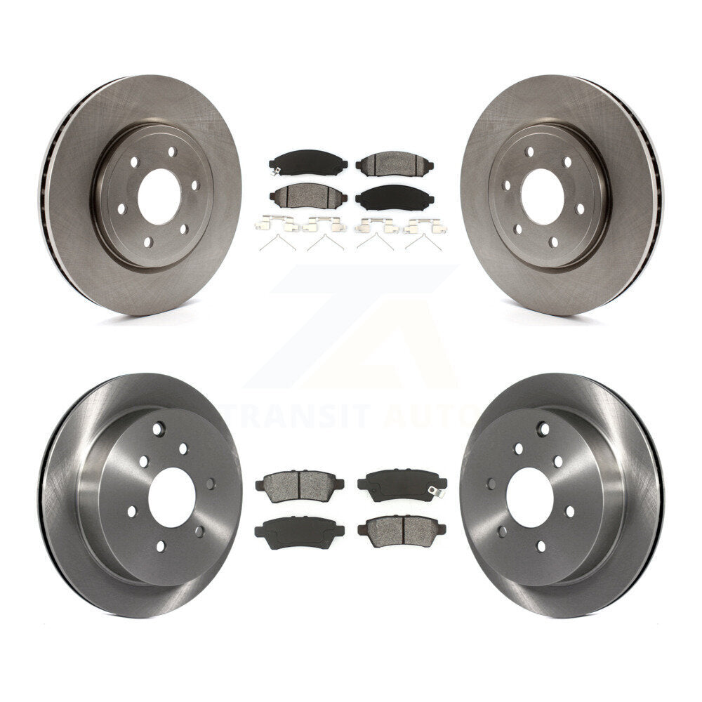 Rotors de frein à disque avant et arrière et kit de plaquettes semi-métalliques pour Nissan Xterr 2006-2007