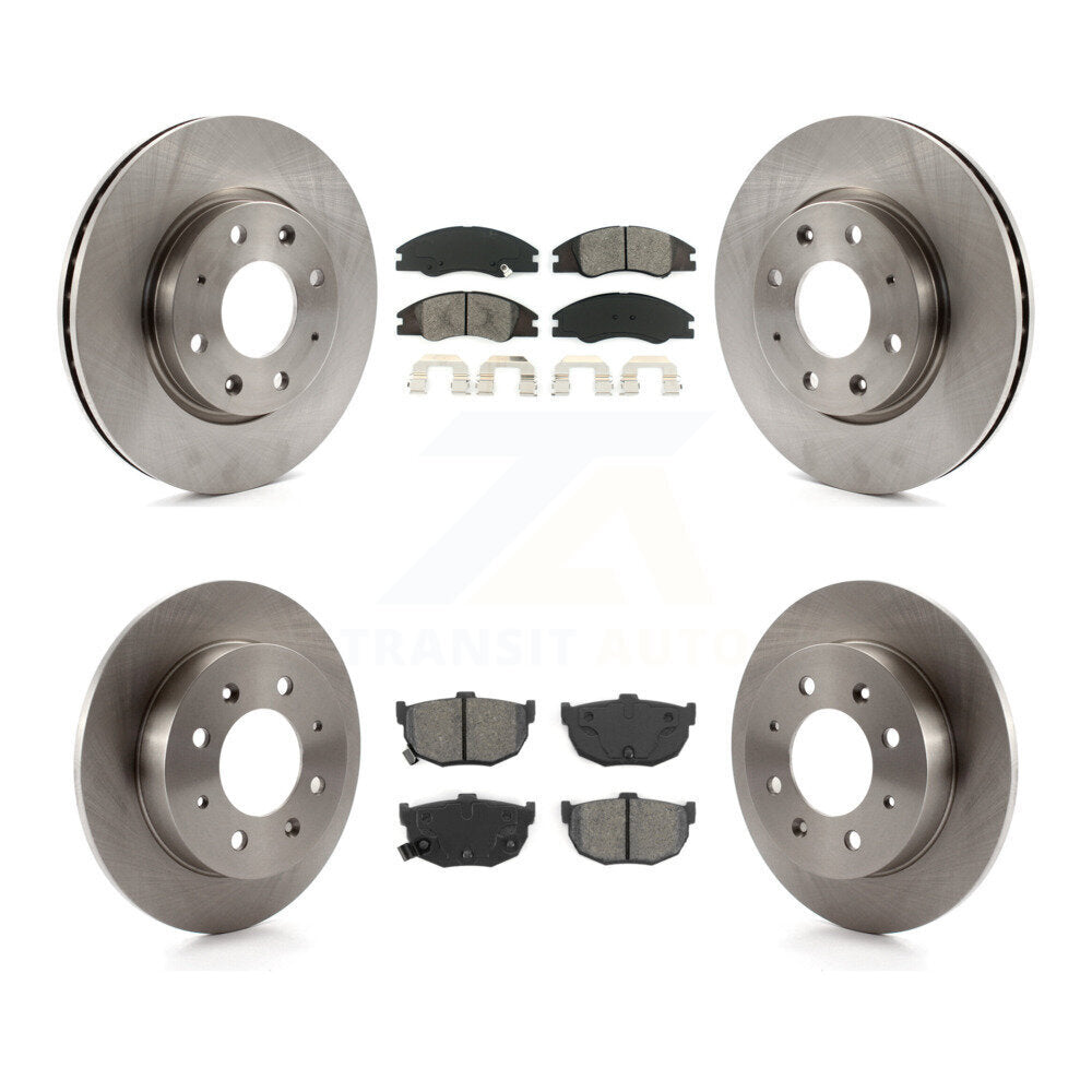 Kit de rotors de frein à disque avant et arrière et plaquettes semi-métalliques pour Kia Spectra Spectra
