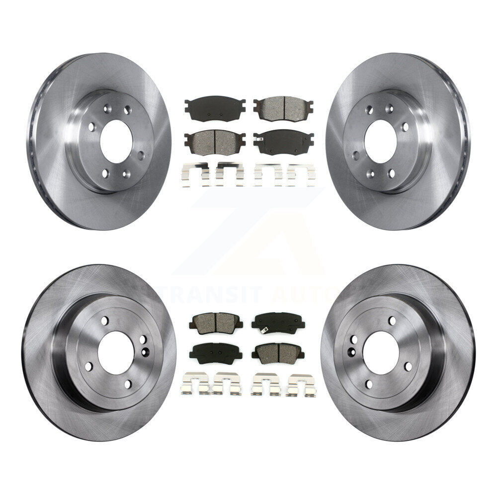 Kit de disques de frein à disque avant et arrière et plaquettes semi-métalliques pour Hyundai Accent 2011