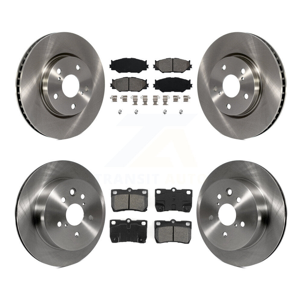Rotors de frein à disque avant et arrière et Kit de plaquettes semi-métalliques pour Lexus IS250 2010 – 2013