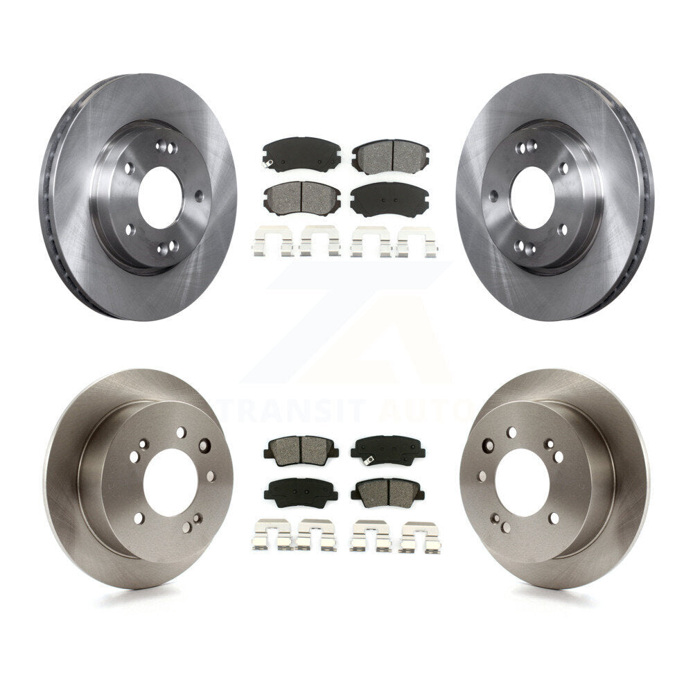 Kit de rotor de frein avant et arrière et plaquettes semi-métalliques pour Hyundai Elantra à partir de 03 23 1