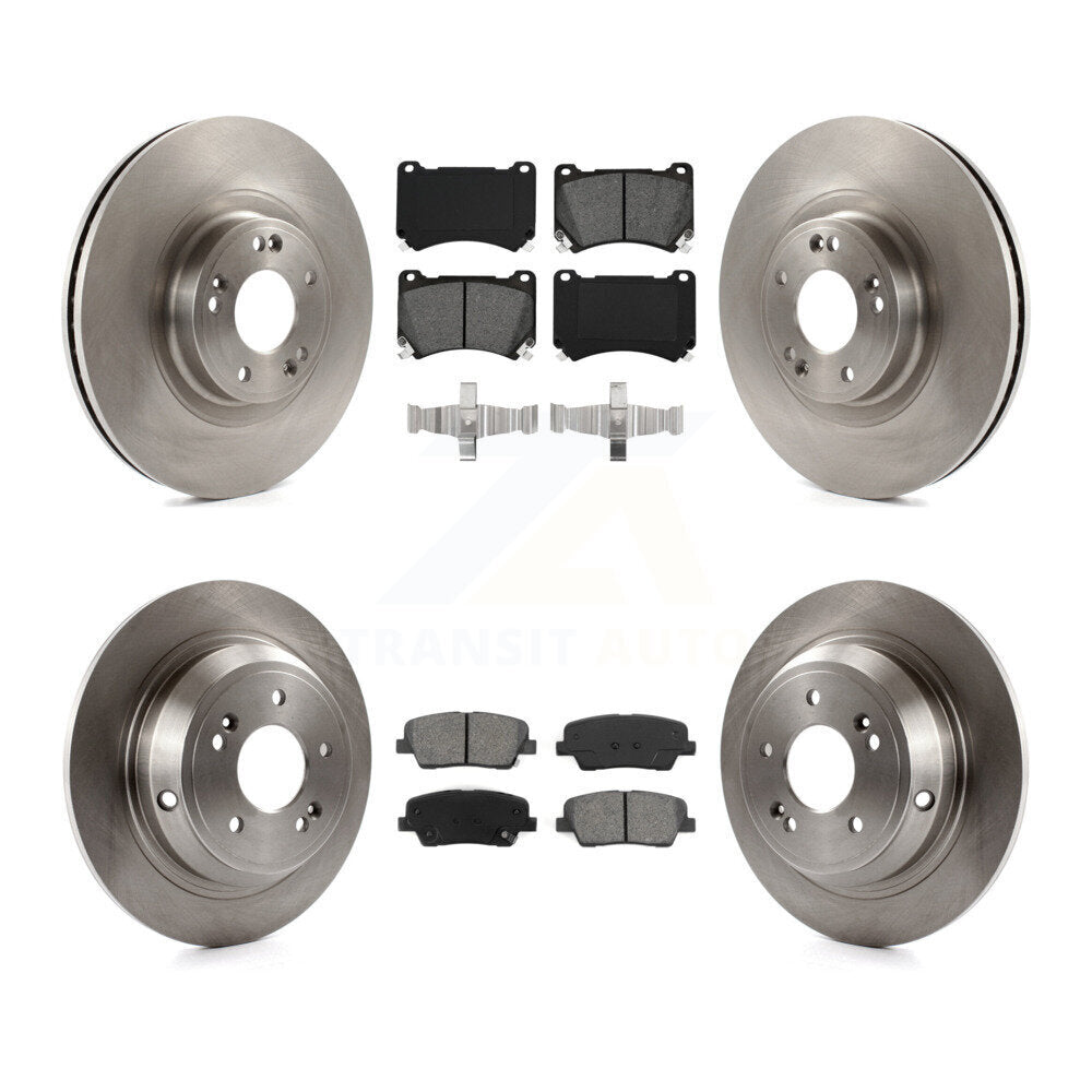 Kit de rotors de frein à disque avant et arrière et plaquettes semi-métalliques pour Hyundai Genesis 4.6