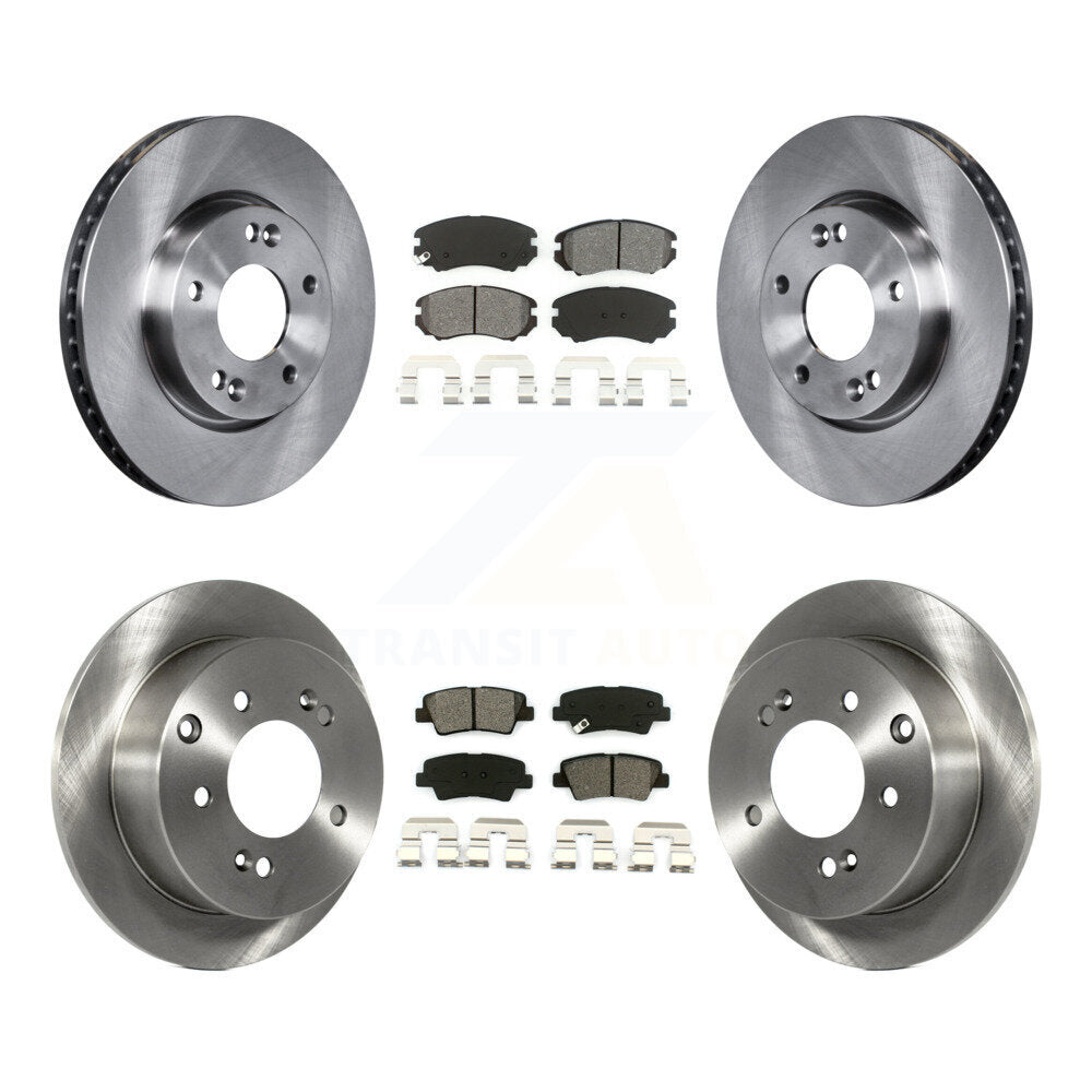 Rotors de frein à disque avant et arrière et kit de plaquettes semi-métalliques pour Kia Soul 2.0 2010-2011