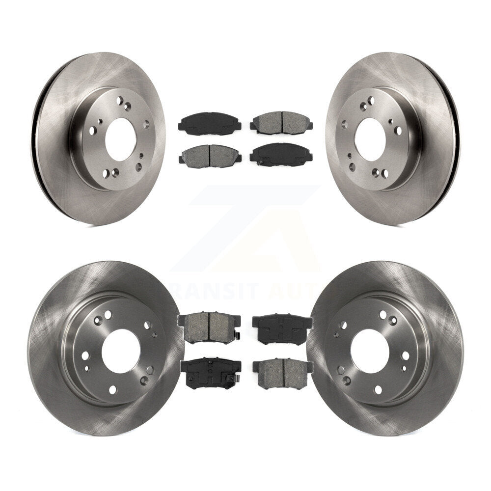 Kit de rotors de frein à disque avant et arrière et plaquettes semi-métalliques pour Honda Civic