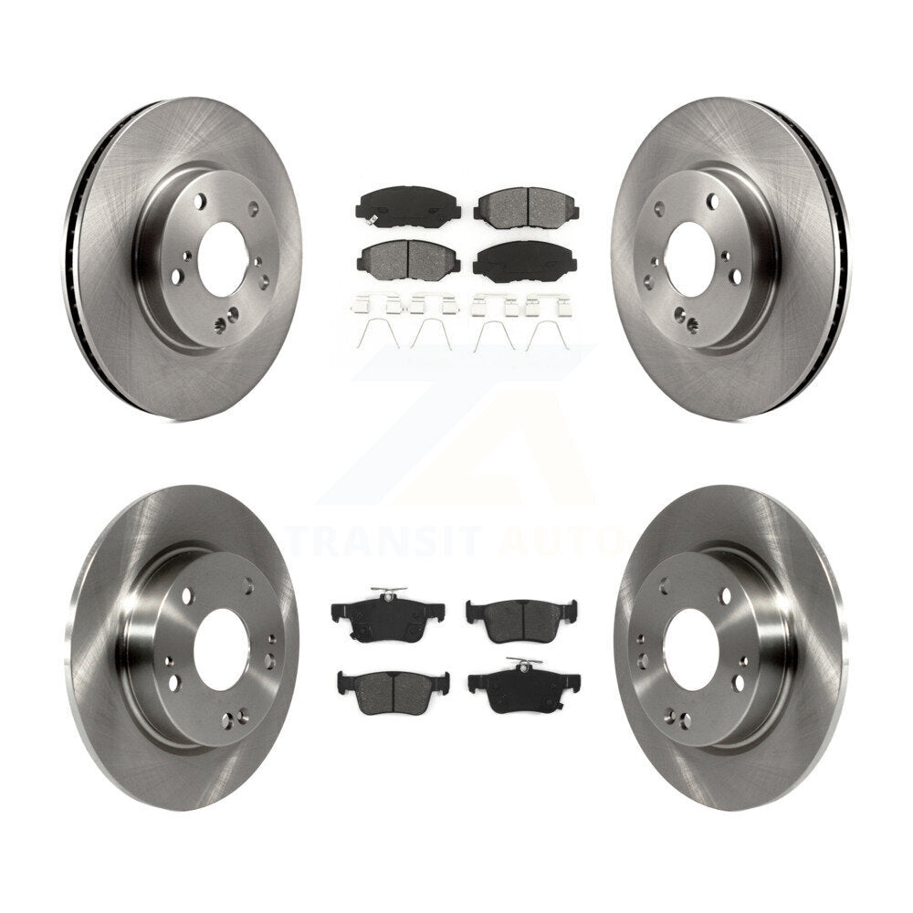 Kit de rotors de frein à disque avant et arrière et plaquettes semi-métalliques pour Honda Civic