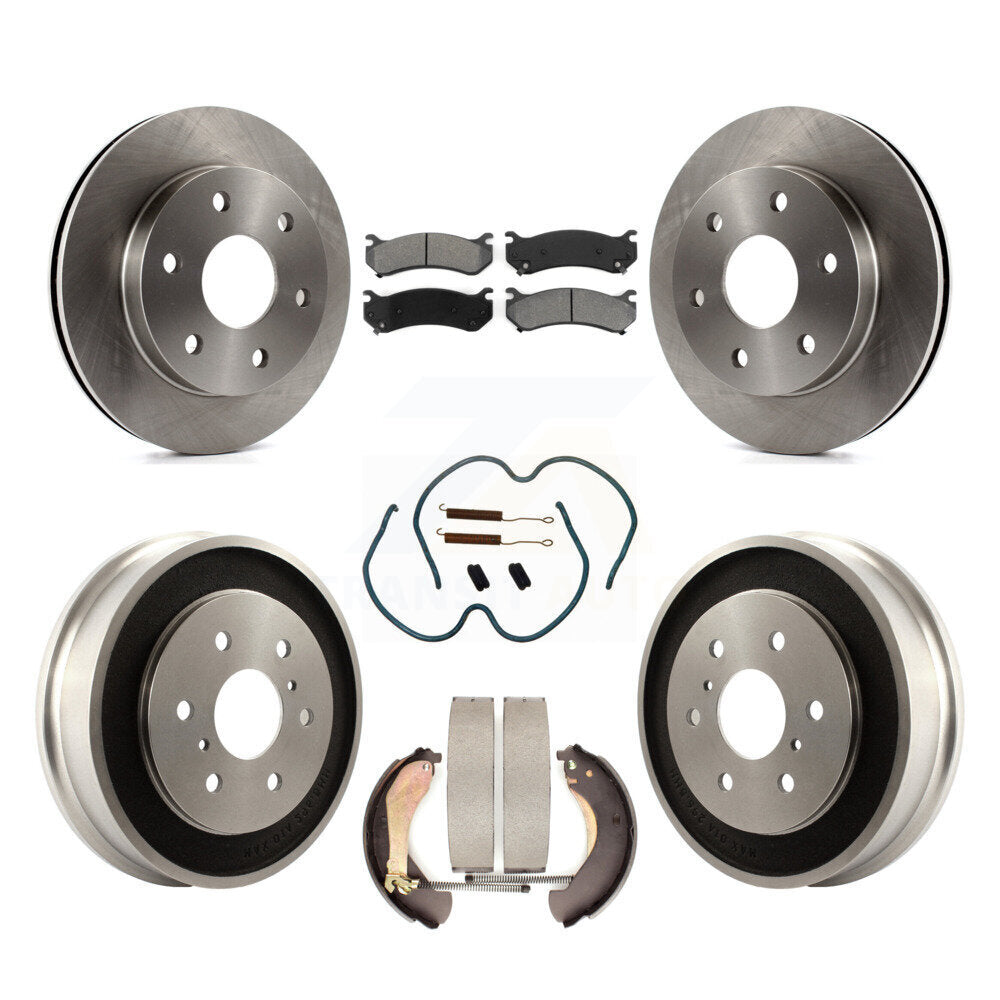 Kit de tambour à plaquettes semi-métalliques pour rotors de frein avant et arrière (7 pièces) pour Chevrolet Silverad