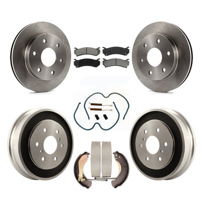Kit de tambour à plaquettes semi-métalliques pour rotors de frein avant et arrière (7 pièces) pour Chevrolet Silverad