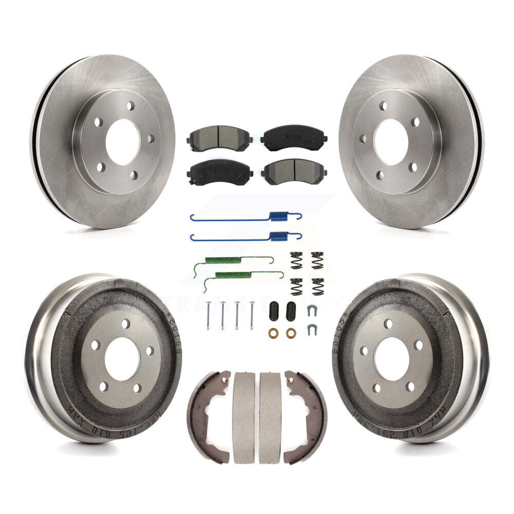 Rotor de frein à disque avant et arrière, Kit de plaquettes et de tambour semi-métalliques (7 pièces) pour Pontiac Azte