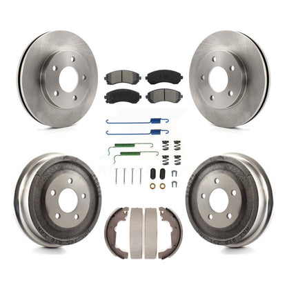 Rotor de frein à disque avant et arrière, Kit de plaquettes et de tambour semi-métalliques (7 pièces) pour Pontiac Azte