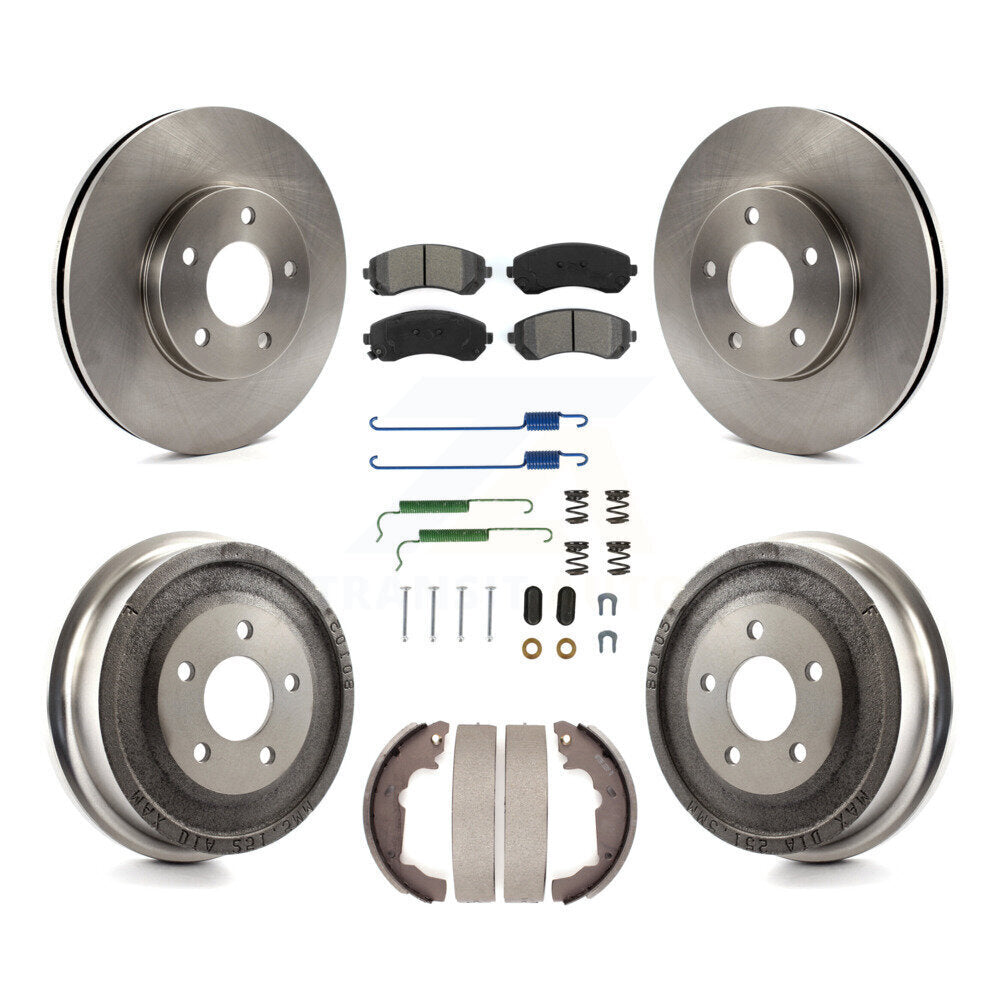 Rotor de frein à disque avant et arrière, Kit de plaquettes et de tambour semi-métalliques (7 pièces) pour Pontiac Azte