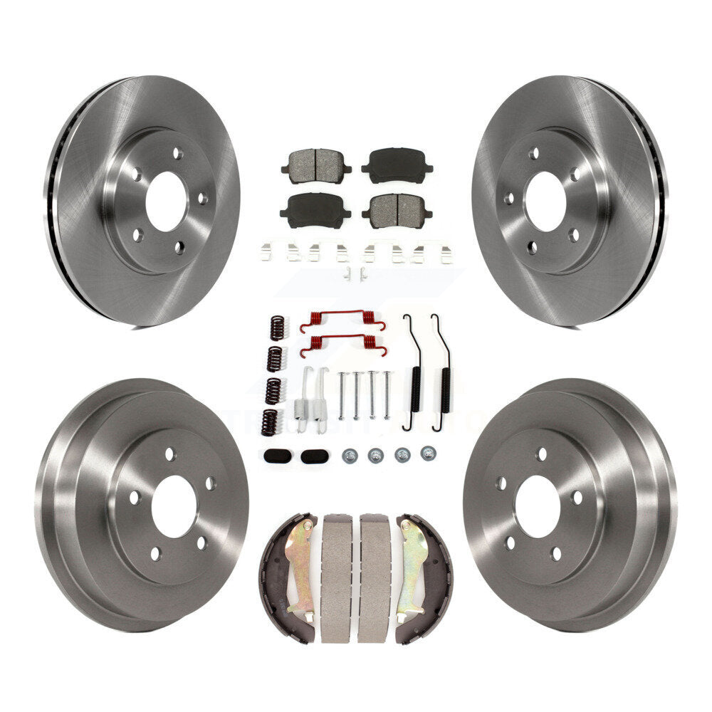 Rotor de frein à disque avant et arrière, Kit de plaquettes et de tambour semi-métalliques (7 pièces) pour Chevrolet HH
