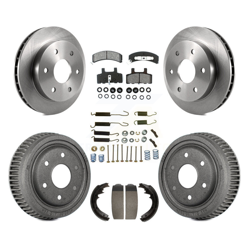 Rotors de frein à disque avant et arrière, plaquettes semi-métalliques et Kit de tambour (7 pièces) pour GMC Yuko