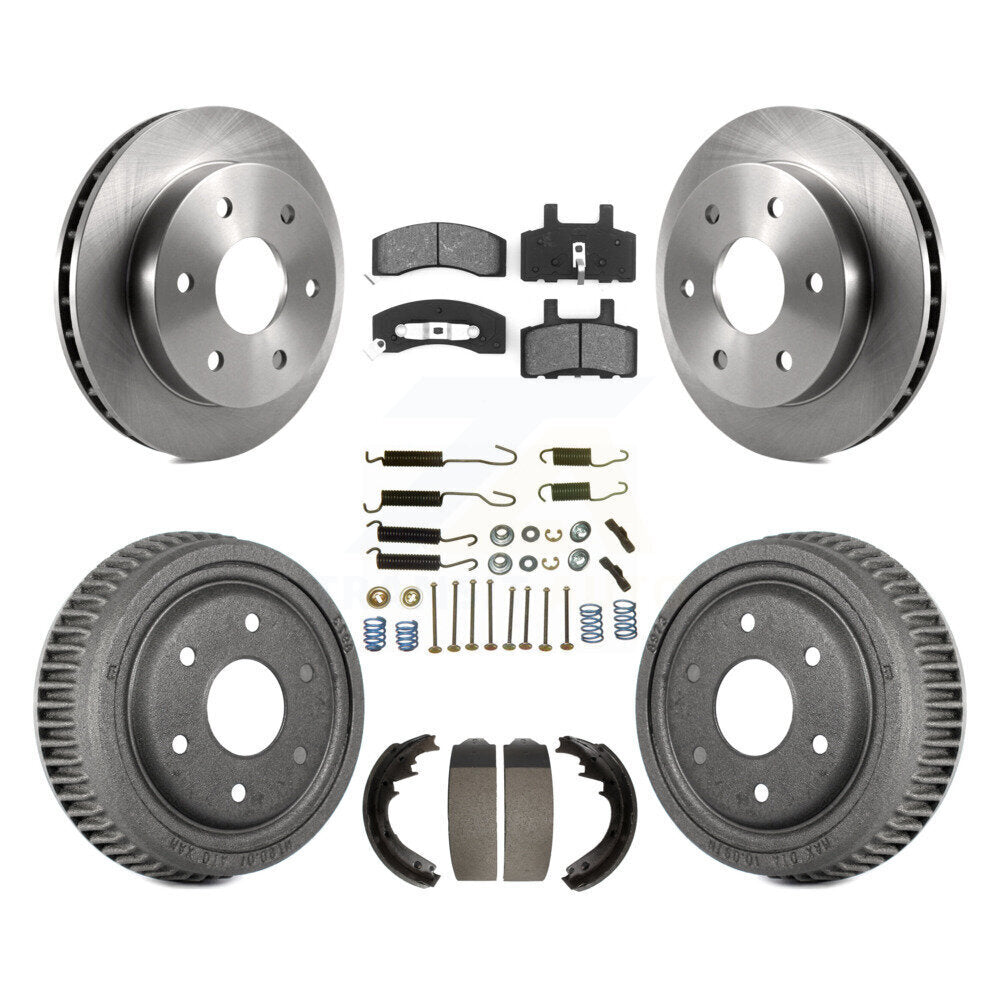 Rotors de frein à disque avant et arrière, plaquettes semi-métalliques et Kit de tambour (7 pièces) pour GMC Yuko