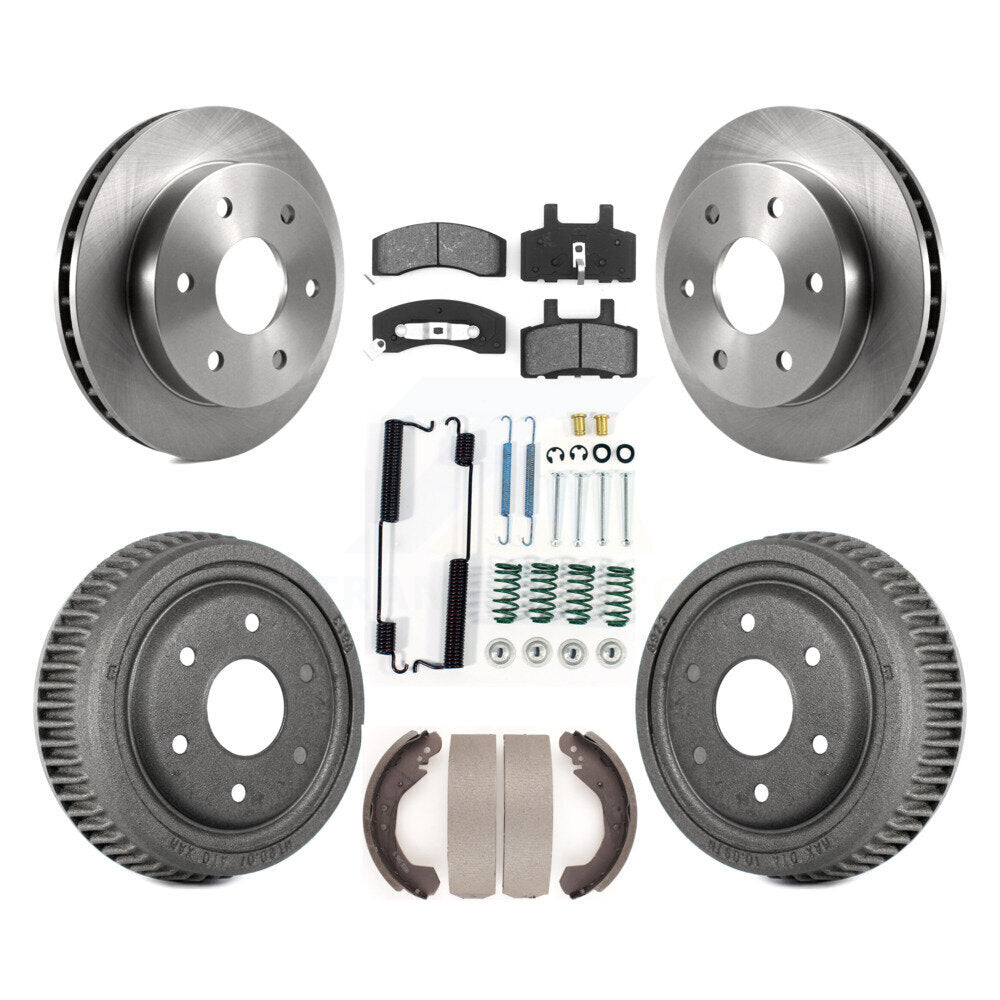 Rotors de frein à disque avant et arrière, plaquettes semi-métalliques et Kit de tambour (7 pièces) pour GMC Yuko
