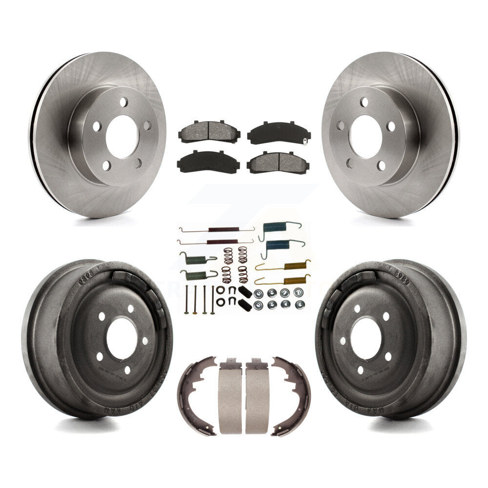 Rotors de frein avant et arrière, Kit de plaquettes et tambour semi-métalliques (7 pièces) pour Ford Ranger Mazd