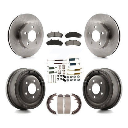 Rotors de frein avant et arrière, Kit de plaquettes et tambour semi-métalliques (7 pièces) pour Ford Ranger Mazd