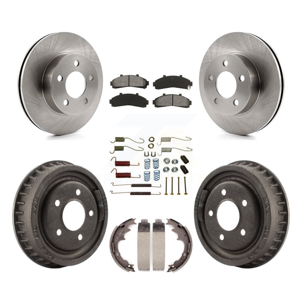 Rotors de frein avant et arrière, Kit de plaquettes et tambour semi-métalliques (7 pièces) pour Ford Ranger Mazd