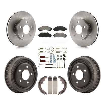 Rotors de frein avant et arrière, Kit de plaquettes et tambour semi-métalliques (7 pièces) pour Ford Ranger Mazd