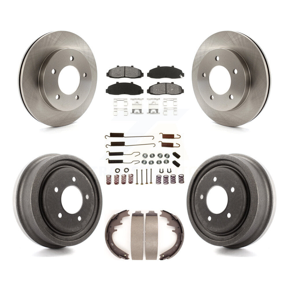 Rotors de frein à disque avant et arrière, Kit de tambour à plaquettes semi-métalliques (7 pièces) pour Ford F-150 4W