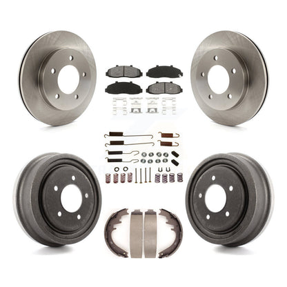 Rotors de frein à disque avant et arrière, Kit de tambour à plaquettes semi-métalliques (7 pièces) pour Ford F-150 4W