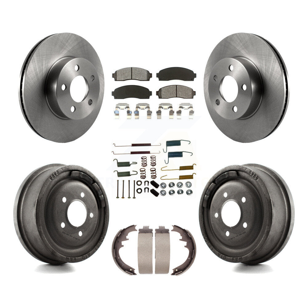 Rotors de frein avant et arrière, Kit de plaquettes et tambour semi-métalliques (7 pièces) pour Ford Ranger Mazd